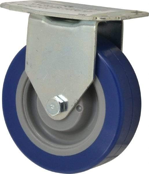 E.R. Wagner - 4" Diam x 1-1/4" Wide x 4-11/16" OAH Top Plate Mount Rigid Caster - Polyurethane, 275 Lb Capacity, Delrin Bearing, 2-3/4 x 3-3/4" Plate - USA Tool & Supply