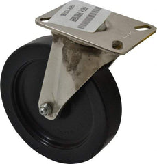 E.R. Wagner - 6" Diam x 1-3/8" Wide x 7-3/8" OAH Top Plate Mount Swivel Caster - Polyolefin, 450 Lb Capacity, Delrin Bearing, 3-1/8 x 4-1/8" Plate - USA Tool & Supply