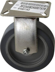 E.R. Wagner - 5" Diam x 1-1/2" Wide x 6-3/8" OAH Top Plate Mount Rigid Caster - TPR, 240 Lb Capacity, Delrin Bearing, 3-1/8 x 4-1/8" Plate - USA Tool & Supply