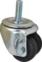 E.R. Wagner - 2" Diam x 13/16" Wide x 2-3/4" OAH Stem Mount Standard Caster - Hard Rubber, 200 Lb Capacity, Delrin Bearing, 1/2-13 x 1-1/2" Threaded Stem - USA Tool & Supply