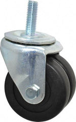 E.R. Wagner - 3" Diam x 13/16" Wide x 3-3/4" OAH Stem Mount Standard Caster - Hard Rubber, 350 Lb Capacity, Delrin Bearing, 1/2-13 x 1-1/2" Threaded Stem - USA Tool & Supply
