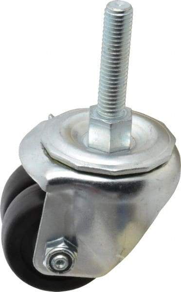 E.R. Wagner - 2" Diam x 13/16" Wide x 2-3/4" OAH Stem Mount Standard Caster - Hard Rubber, 200 Lb Capacity, Delrin Bearing, 1/2-13 x 2-1/2" Leveling Stem - USA Tool & Supply