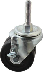 E.R. Wagner - 3" Diam x 13/16" Wide x 3-3/4" OAH Stem Mount Standard Caster - Hard Rubber, 350 Lb Capacity, Delrin Bearing, 1/2-13 x 2-1/2" Leveling Stem - USA Tool & Supply