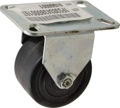 E.R. Wagner - 3" Diam x 1-3/4" Wide x 3-7/8" OAH Top Plate Mount Rigid Caster - Phenolic, 500 Lb Capacity, Roller Bearing, 3-1/8 x 4-1/8" Plate - USA Tool & Supply