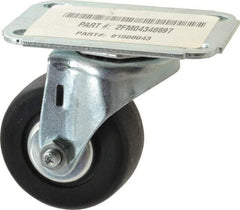 E.R. Wagner - 2-1/2" Diam x 1-1/8" Wide x 3-7/16" OAH Top Plate Mount Swivel Caster - Hard Rubber, 175 Lb Capacity, Sintered Bearing, 2-3/4 x 3-3/4" Plate - USA Tool & Supply