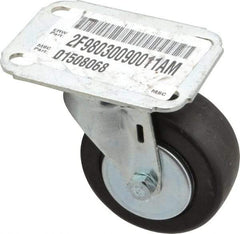 E.R. Wagner - 3" Diam x 1-1/4" Wide x 3-3/4" OAH Top Plate Mount Swivel Caster - Hard Rubber, 210 Lb Capacity, Delrin Bearing, 2-3/4 x 3-3/4" Plate - USA Tool & Supply