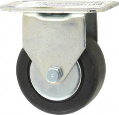 E.R. Wagner - 3" Diam x 1-1/4" Wide x 3-3/4" OAH Top Plate Mount Rigid Caster - Hard Rubber, 210 Lb Capacity, Delrin Bearing, 2-3/4 x 3-3/4" Plate - USA Tool & Supply