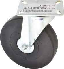 E.R. Wagner - 6" Diam x 1-3/8" Wide x 7-1/16" OAH Top Plate Mount Swivel Caster - Hard Rubber, 400 Lb Capacity, Delrin Bearing, 3-1/8 x 4-1/8" Plate - USA Tool & Supply