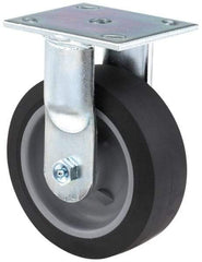 E.R. Wagner - 8" Diam x 2" Wide x 9-1/2" OAH Top Plate Mount Rigid Caster - Polyurethane, 900 Lb Capacity, Roller Bearing, 4 x 4-1/2" Plate - USA Tool & Supply