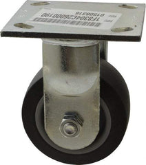 E.R. Wagner - 4" Diam x 2" Wide x 5-5/8" OAH Top Plate Mount Rigid Caster - TPR, 300 Lb Capacity, Roller Bearing, 4 x 4-1/2" Plate - USA Tool & Supply