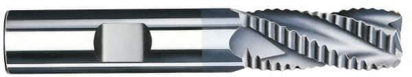 SGS - 1" Diam, Coarse Pitch, 1-3/4" LOC, 5 Flute Solid Carbide 0.06" Corner Radius Roughing End Mill - TiCN Finish, 4" OAL, 1" Shank Diam, Single End, Centercutting, 30° Helix - USA Tool & Supply