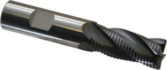 SGS - 3/4" Diam, Coarse Pitch, 1-5/8" LOC, 4 Flute Solid Carbide 0.06" Corner Radius Roughing End Mill - AlTiN Finish, 4" OAL, 3/4" Shank Diam, Single End, Centercutting, 30° Helix - USA Tool & Supply