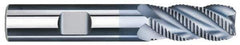 SGS - 1" Diam, Coarse Pitch, 1-3/4" LOC, 6 Flute Solid Carbide 0.06" Corner Radius Roughing End Mill - TiCN Finish, 4" OAL, 1" Shank Diam, Single End, Centercutting, 40° Helix - USA Tool & Supply