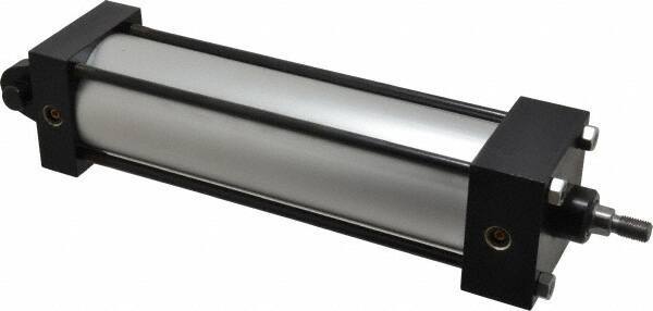 Norgren - 8" Stroke x 2-1/2" Bore Single Acting Air Cylinder - 3/8 Port, 7/16-20 Rod Thread, 250 Max psi, -20 to 200°F - USA Tool & Supply