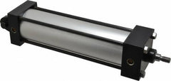 Norgren - 8" Stroke x 2-1/2" Bore Single Acting Air Cylinder - 3/8 Port, 7/16-20 Rod Thread, 250 Max psi, -20 to 200°F - USA Tool & Supply