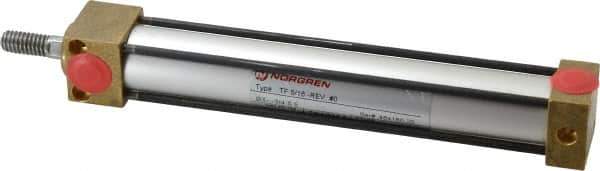 Norgren - 5" Stroke x 3/4" Bore Single Acting Air Cylinder - 1/8 Port, 5/16-18 Rod Thread, 150 Max psi, -20 to 200°F - USA Tool & Supply