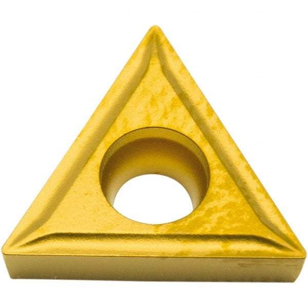 Parlec - TCMT060815 P Grade TT Carbide Boring Insert - TiN/TiC/TiN Finish, 60° Triangle, 7° Relief Angle, 0.156" Inscr Circle, 0.078" Thick, 0.008" Corner Radius - USA Tool & Supply