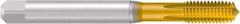 Emuge - #8-32 UNC 2BX Modified Bottoming Thread Forming Tap - Cobalt, TiN Finish, 2.48" OAL, 0.315" Thread Length, Right Hand Thread, Series Druck - USA Tool & Supply