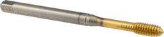 Emuge - #10-24 UNC 2BX Modified Bottoming Thread Forming Tap - Cobalt, TiN Finish, 2.756" OAL, 0.591" Thread Length, Right Hand Thread - USA Tool & Supply