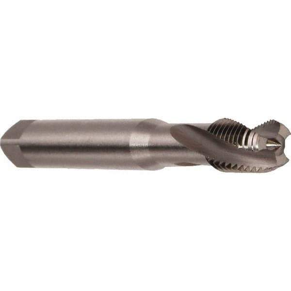Emuge - M10x1.50 Metric 3 Flute 6H Modified Bottoming Spiral Flute Tap - Cobalt, Bright Finish, 70mm OAL, Right Hand Flute, Right Hand Thread, Series Rekord D - Exact Industrial Supply
