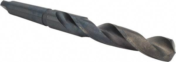 Interstate - 1-21/64", 4MT 118° Point High Speed Steel Taper Shank Drill Bit - Oxide Finish, 8-3/4" Flute Length, 14-3/8" OAL, Spiral Flute - USA Tool & Supply