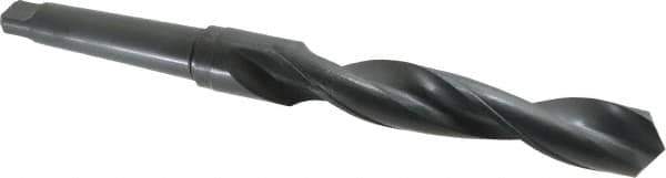 Interstate - 1-17/32", 4MT 118° Point High Speed Steel Taper Shank Drill Bit - Oxide Finish, 7-7/8" Flute Length, 13-3/4" OAL, Spiral Flute - USA Tool & Supply