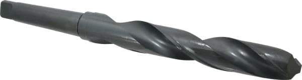 Interstate - 1-35/64", 4MT 118° Point High Speed Steel Taper Shank Drill Bit - Oxide Finish, 9-5/8" Flute Length, 15-1/4" OAL, Spiral Flute - USA Tool & Supply