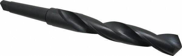 Interstate - 1-37/64", 4MT 118° Point High Speed Steel Taper Shank Drill Bit - Oxide Finish, 9-7/8" Flute Length, 15-1/2" OAL, Spiral Flute - USA Tool & Supply