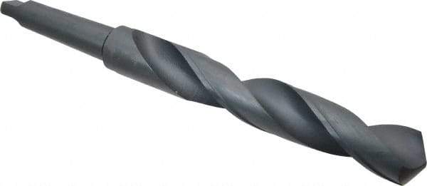 Interstate - 1-43/64", 4MT 118° Point High Speed Steel Taper Shank Drill Bit - Oxide Finish, 10-1/8" Flute Length, 15-3/4" OAL, Spiral Flute - USA Tool & Supply