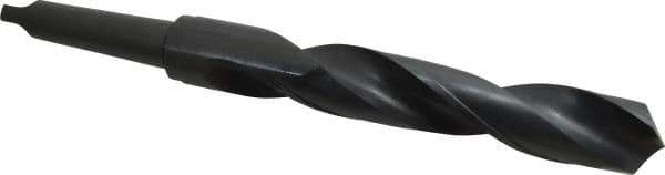 Interstate - 1-3/4", 4MT 118° Point High Speed Steel Taper Shank Drill Bit - Oxide Finish, 10-3/8" Flute Length, 16-1/4" OAL, Spiral Flute - USA Tool & Supply