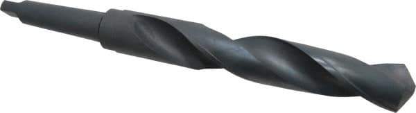 Interstate - 1-25/32", 4MT 118° Point High Speed Steel Taper Shank Drill Bit - Oxide Finish, 8-1/2" Flute Length, 14-3/8" OAL, Spiral Flute - USA Tool & Supply