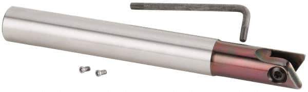 Kennametal - 1/2" Cutting Diam, 1/2" Shank Diam, 1/2" Max Depth of Cut, Straight Shank Indexable Copy End Mill - 1 Insert, KDMT 0500.. Insert, KDMT Toolholder - USA Tool & Supply