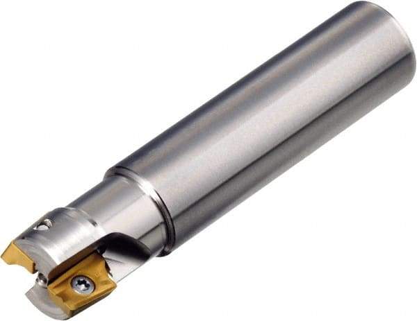 Sumitomo - 40mm Cut Diam, 32mm Shank Diam, 170mm OAL, Indexable Square Shoulder End Mill - AX.T 12350 Inserts, Cylindrical Shank, 90° Lead Angle, Through Coolant, Series WaveMill - USA Tool & Supply