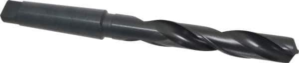 Interstate - 1-37/64", 5MT 118° Point High Speed Steel Taper Shank Drill Bit - Oxide Finish, 9-7/8" Flute Length, 16-7/8" OAL, Spiral Flute - USA Tool & Supply