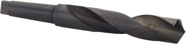 Interstate - 2-1/8", 5MT 118° Point High Speed Steel Taper Shank Drill Bit - Oxide Finish, 9" Flute Length, 16-3/8" OAL, Spiral Flute - USA Tool & Supply