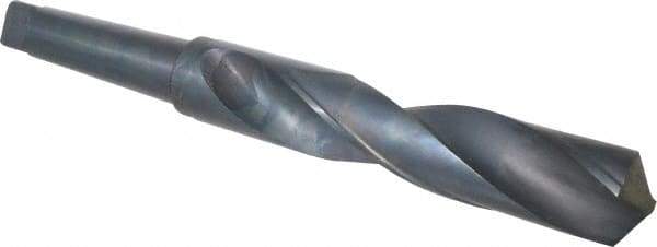 Interstate - 2-3/16", 5MT 118° Point High Speed Steel Taper Shank Drill Bit - Oxide Finish, 9" Flute Length, 16-3/8" OAL, Spiral Flute - USA Tool & Supply