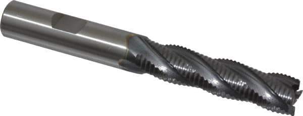 OSG - 1/2" Diam, Fine Pitch, 2" LOC, 4 Flute Cobalt Roughing Square End Mill - TiCN Finish, 4" OAL, 1/2" Shank Diam, Single End, 30° Helix - USA Tool & Supply