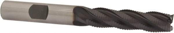 OSG - 3/8" Diam, Fine Pitch, 1-1/2" LOC, 4 Flute Cobalt Roughing Square End Mill - TiCN Finish, 3-1/4" OAL, 3/8" Shank Diam, Single End, 30° Helix - USA Tool & Supply