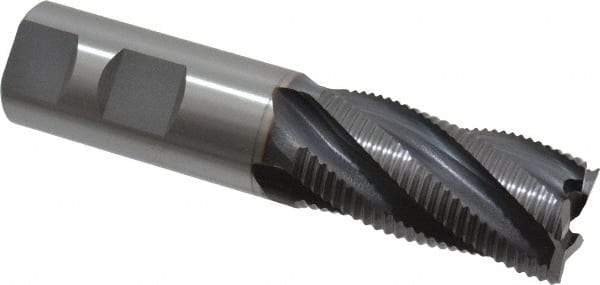 OSG - 1" Diam, Fine Pitch, 2" LOC, 5 Flute Cobalt Roughing Square End Mill - TiCN Finish, 4-1/2" OAL, 1" Shank Diam, Single End, 30° Helix - USA Tool & Supply