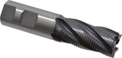 OSG - 1" Diam, Fine Pitch, 2" LOC, 5 Flute Cobalt Roughing Square End Mill - TiCN Finish, 4-1/2" OAL, 1" Shank Diam, Single End, 30° Helix - USA Tool & Supply