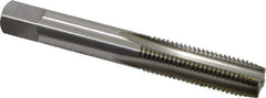 OSG - M10x1.25 Metric Fine 4 Flute Bright Finish High Speed Steel Straight Flute Standard Hand Tap - Plug, Right Hand Thread, 2-15/16" OAL, 1-1/4" Thread Length, D5 Limit, Oversize - Exact Industrial Supply