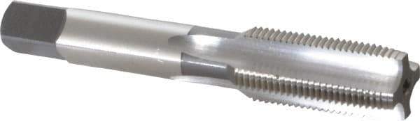 OSG - M18x1.50 Metric Fine 4 Flute Bright Finish High Speed Steel Straight Flute Standard Hand Tap - Plug, Right Hand Thread, 4-1/32" OAL, 1-13/16" Thread Length, D6 Limit, Oversize - Exact Industrial Supply