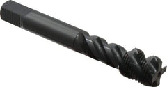 OSG - M18x1.50 Metric Fine 4 Flute 6H Modified Bottoming Spiral Flute Tap - Vanadium High Speed Steel, Oxide Finish, 110mm OAL, Right Hand Flute, Right Hand Thread, Series 229 - USA Tool & Supply