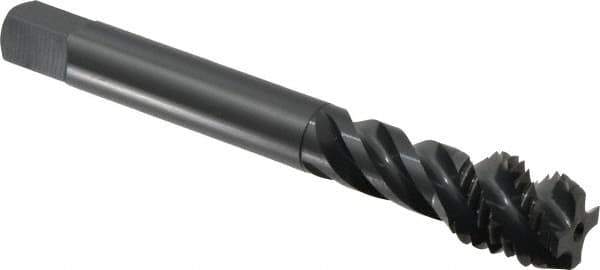 OSG - M18x2.50 Metric Coarse 4 Flute 6H Modified Bottoming Spiral Flute Tap - Vanadium High Speed Steel, Oxide Finish, 125mm OAL, Right Hand Flute, Right Hand Thread, Series 229 - USA Tool & Supply