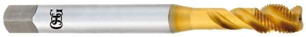 OSG - 3/8-24 UNF 3 Flute 2B Modified Bottoming Spiral Flute Tap - Vanadium High Speed Steel, TiN Finish, 100mm OAL, Right Hand Flute, Right Hand Thread - Exact Industrial Supply