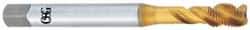 OSG - 9/16-18 UNF 4 Flute 2B Modified Bottoming Spiral Flute Tap - Vanadium High Speed Steel, TiN Finish, 100mm OAL, Right Hand Flute, Right Hand Thread - USA Tool & Supply