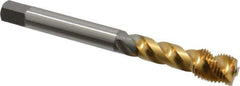 OSG - M12x1.25 Metric Fine 3 Flute 6H Modified Bottoming Spiral Flute Tap - Vanadium High Speed Steel, TiN Finish, 100mm OAL, Right Hand Flute, Right Hand Thread - USA Tool & Supply