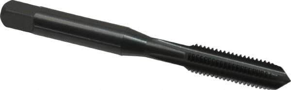 OSG - #0-80 UNF 3B 2 Flute Oxide Finish High Speed Steel Straight Flute Standard Hand Tap - Plug, Right Hand Thread, 1-5/8" OAL, 5/16" Thread Length, H1 Limit, Oversize - Exact Industrial Supply
