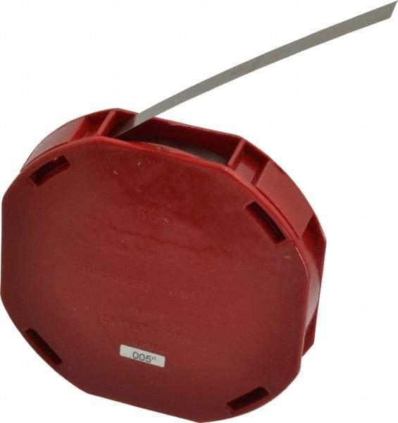 Starrett - 0.005 Inch Thick x 7.62 m Long x 1/2 Inch Wide, Feeler Stock Roll - Tempered Steel - USA Tool & Supply