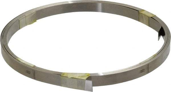 Starrett - 0.022 Inch Thick x 6.10 m Long x 1/2 Inch Wide, Feeler Stock Roll - Tempered Steel - USA Tool & Supply